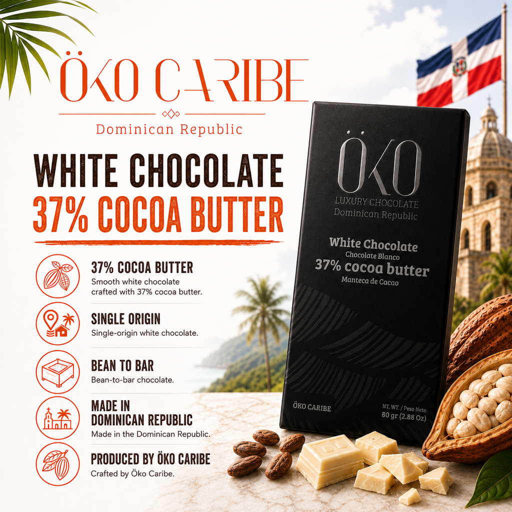 Öko Caribe 37% White Chocolate | Single-Origin Dominican Republic Bean-to-Bar Chocolate