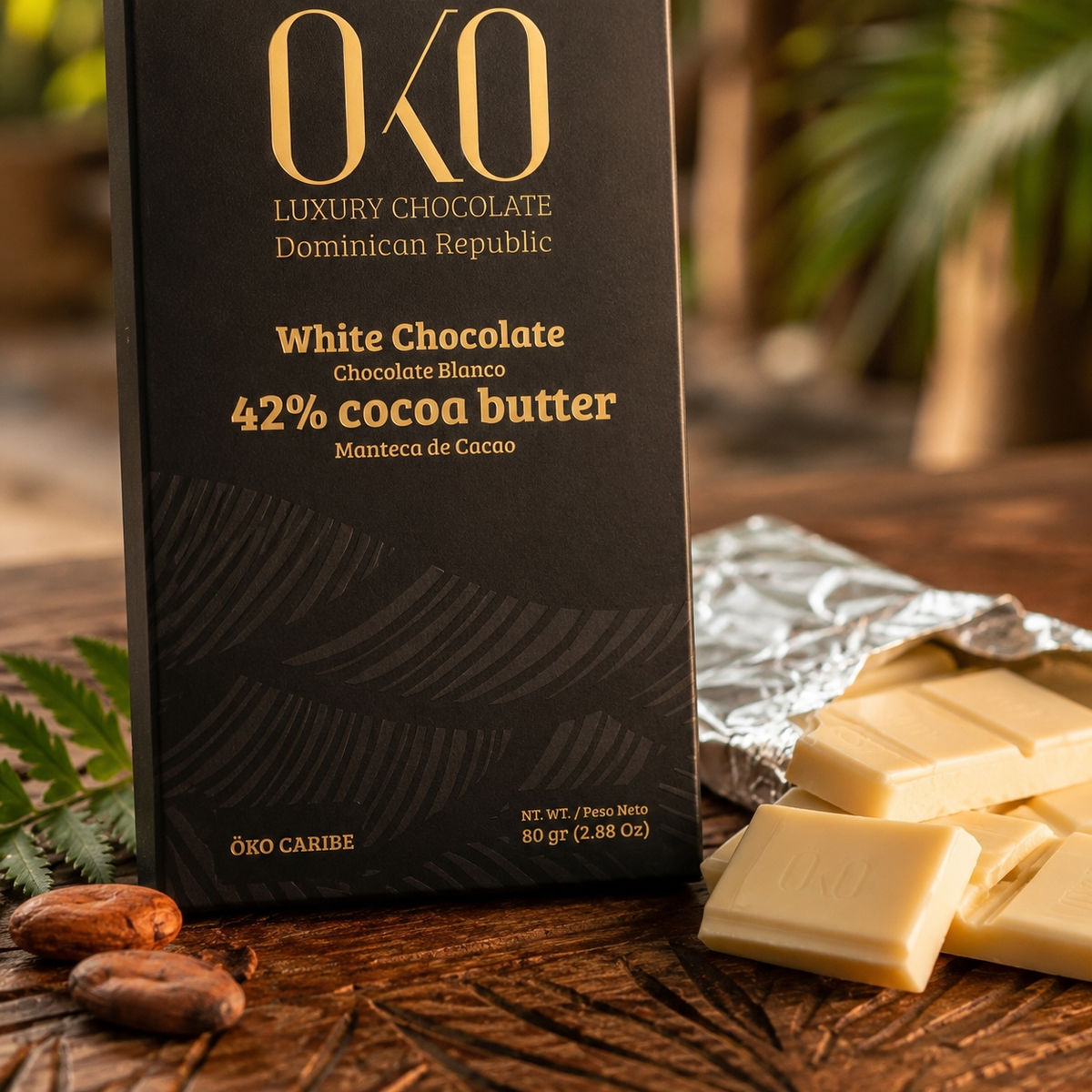Öko Caribe 42% White Chocolate with Almond & Spices | Dominican Republic Bean-to-Bar