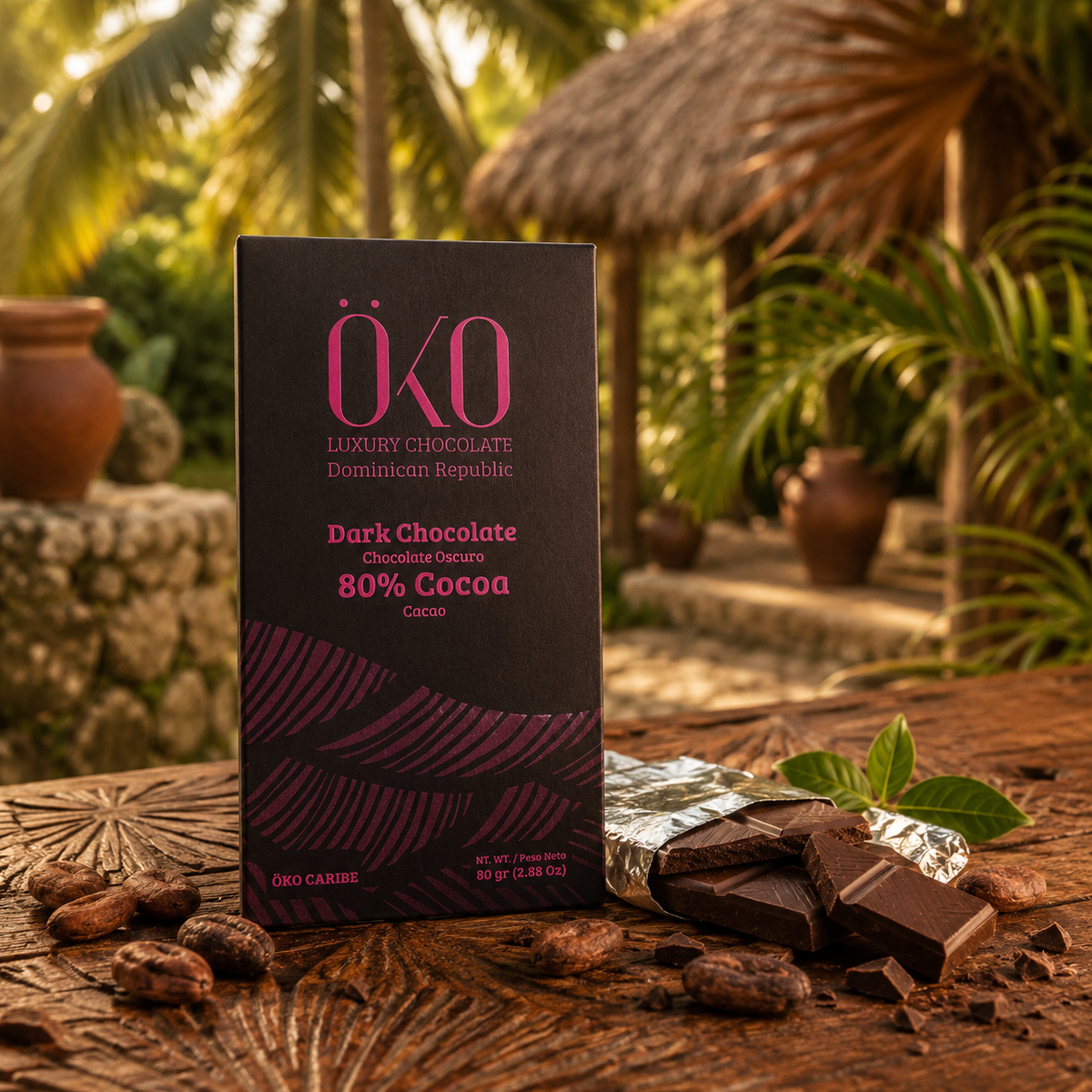 Öko Caribe 80% Dark Chocolate | Single-Origin Dominican Republic Bean-to-Bar Chocolate
